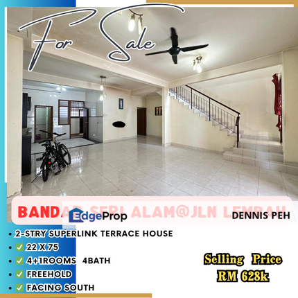 Bandar Seri Alam,Jln Lembah 2-stry Superlink House For Sale (Facing South), Johor, Johor Bahru