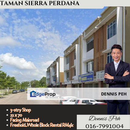 Sierra Perdana 3-stry Shop For Sale (Facing Mainroad w Rental Income), Johor, Masai