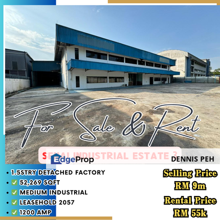Senai Industrial Estate 3 1.5stry Detached Factory For Rent & Sale (Medium Industrial), Johor, Senai