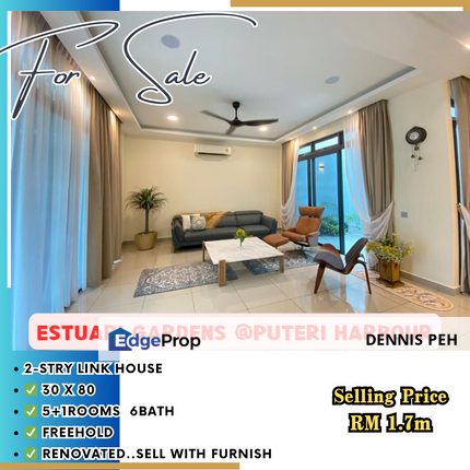 Estuari Gardens@ Puteri Harbour 2-stry Superlink House For Sale (Renovated), Johor, Nusajaya