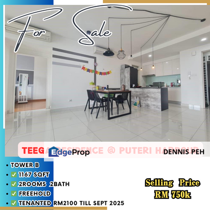 Teega Residences @Puteri Harbour 2rooms High Floor For Sale (Tenanted), Johor, Kota Iskandar