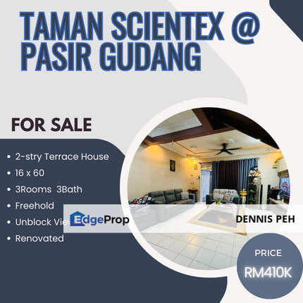 Tmn Scientex@Pasir Gudang 2-stry Renovated House For Sale(Unblock View), Johor, Pasir Gudang