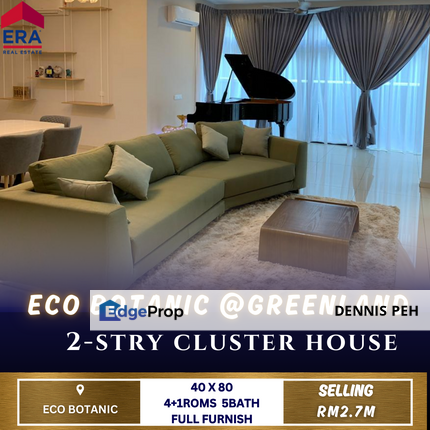 Eco Botanic @Greenland 2-stry Cluster Full Furnish For Sale, Johor, Nusajaya