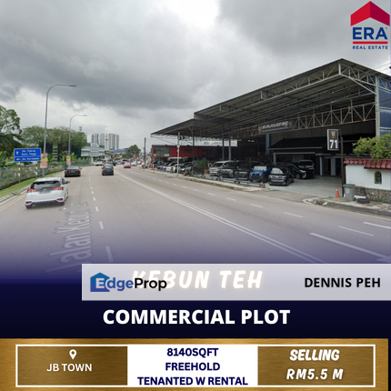 Kebun Teh 8140Sqft Commercial Plot For Sale (Tenanted), Johor, Johor Bahru