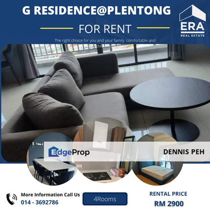 G Residence @Plentong 4roosm Full Furnish For Rent (Available December), Johor, Plentong