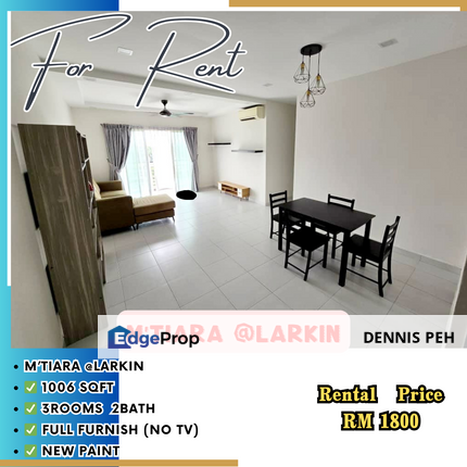 M'Tiara Apartment @Larkin 3rooms Full Furnish For Rent, Johor, Johor Bahru