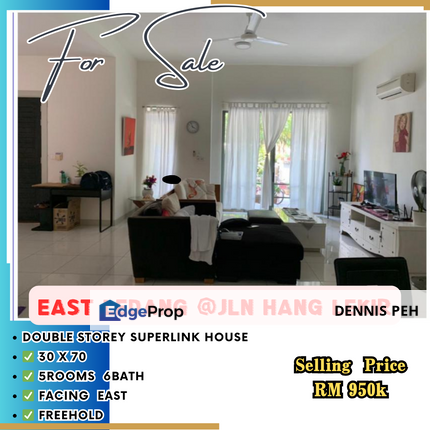 East Ledang,Jln Hang Lekir 2-stry Superlink House For Sale ( East), Johor, Nusajaya