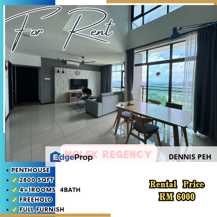 Molek Regency 3+1 Penthouse Full Furnish For Rent, Johor, Johor Bahru