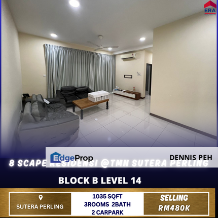 8scape Residence@Perling 3rooms Block B For Sale, Johor, Johor Bahru