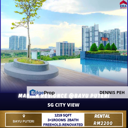 Marina Residences@Bayu Puteri 3+1rooms Full Furnish For Rent, Johor, Johor Bahru