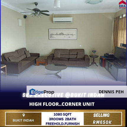 Sky Executive @Bukit Indah 3rooms Corner Unit House For Sale, Johor, Johor Bahru