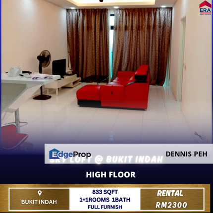 Sky Loft @Bukit Indah 1+1rooms Full Furnish For Rent, Johor, Johor Bahru