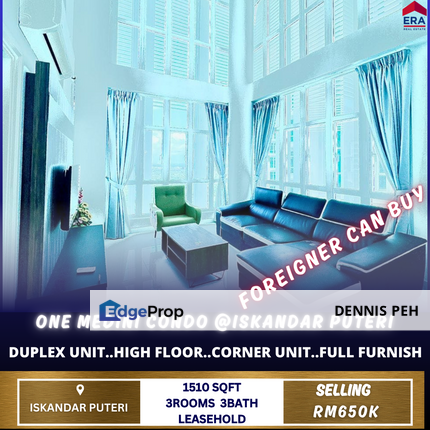 One Medini Condo @Iskandar Puteri 3rooms Duplex Unit Renovated & Full Furnish For Sale, Johor, Nusajaya