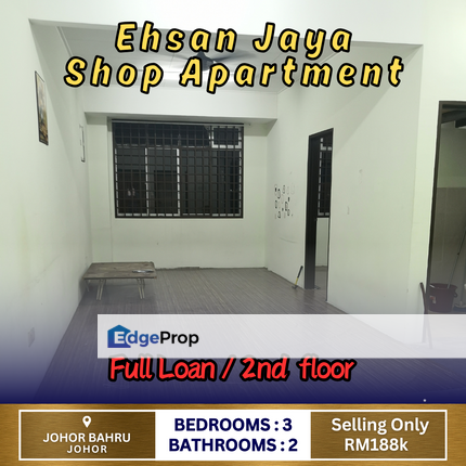 Ehsan Jaya Shop Apartment High Rental Income, Johor, Johor Bahru