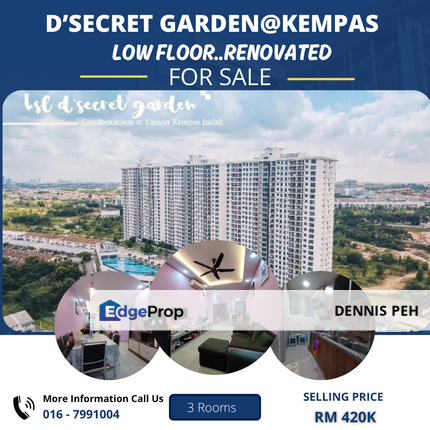 D'secret Garden @Kempas Indah 3rooms 2Carpark Renovated House For Sale, Johor, Johor Bahru
