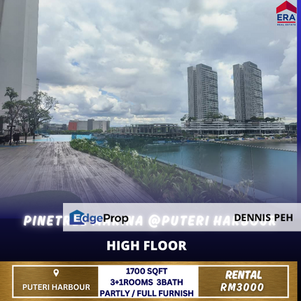pinetree Marina Resort@Puteri Harbour 3+1rooms High Floor For Rent, Johor, Kota Iskandar
