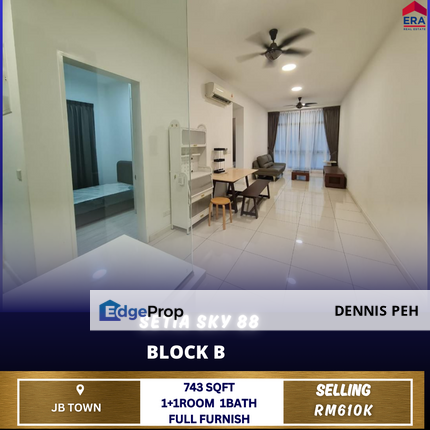 Setia Sky 88 1+1room Full Furnish For Sale, Johor, Johor Bahru