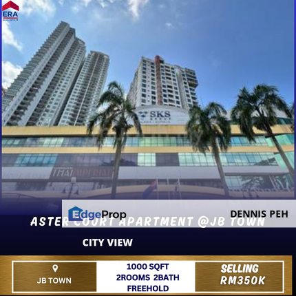 Aster Court @Jb Town 2rooms City View For Sale , Johor, Johor Bahru