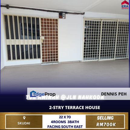 Tun Aminah,Jln Nakhoda 2-stry Reno House For Sale (Facing South East), Johor, Skudai