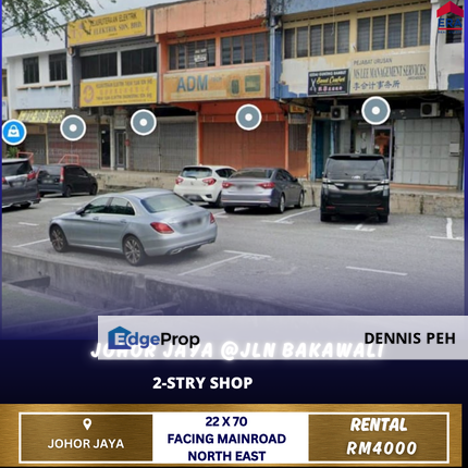 Johor Jaya @Jln Bakawali 2-stry Shop For Rent (Facing Mainroad), Johor, Johor Bahru