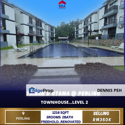 Tmn D'Utama @Perling Level 2 Townhouse For Sale, Johor, Johor Bahru