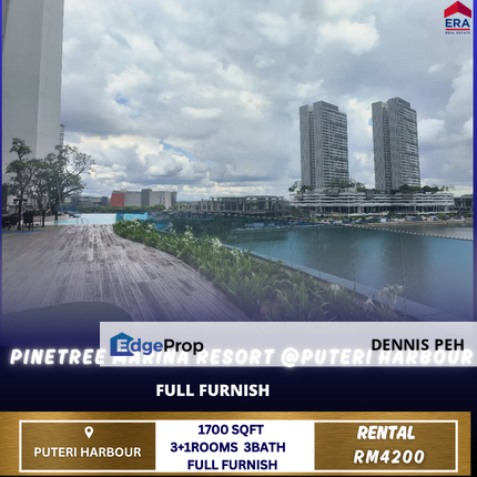 Pinetree Marina Resort@Puteri Harbour 3+1rooms Full Furnish For Rent, Johor, Kota Iskandar