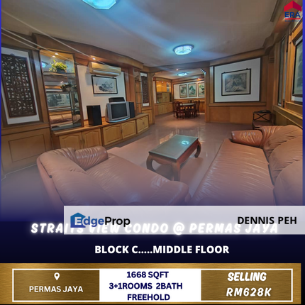 Straits View Condo @Permas Jaya 3+1rooms Fully Renovated House For Sale, Johor, Permas Jaya/Senibong