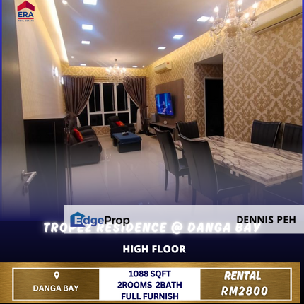 Tropez Residence @Danga Bay 2rooms Full Furnish For Rent, Johor, Johor Bahru