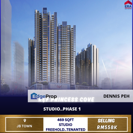 R&F Princess Cove (Phase 1) Studio Full Furnish For Sale (Tenanted), Johor, Johor Bahru