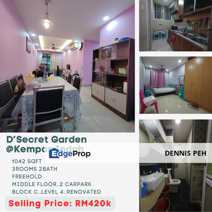 D'Secret Garden @Kempas 3rooms Renovated Middle Floor For Sale , Johor, Johor Bahru