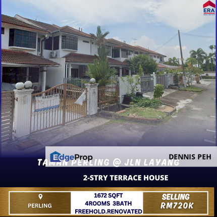 Taman Perling@Jln Layang 2-stry House For Sale (Renovated), Johor, Johor Bahru