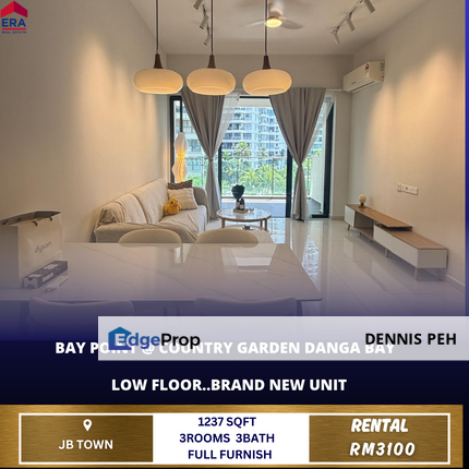 Baypoint@Country Garden 3rooms Full Furnish For Rent, Johor, Johor Bahru