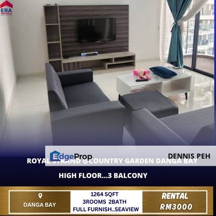Royal Strand@Country Garden Danga Bay 3rooms 3Balcony Seaview House For Rent, Johor, Johor Bahru