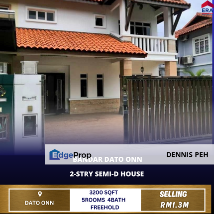 Bandar Dato Onn 2-stry Semi-D House For Sale  , Johor, Johor Bahru