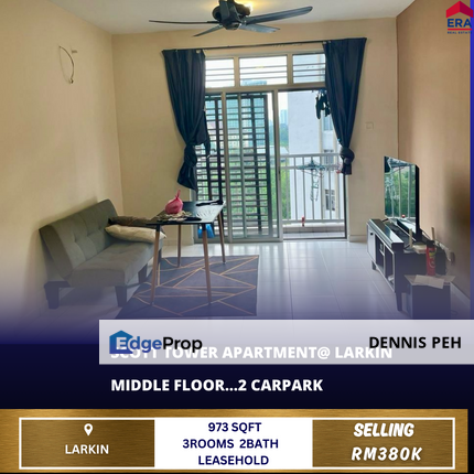 Scott Tower @Larkin 3rooms Middle Floor For Sale, Johor, Johor Bahru