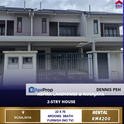 Aspira Lakehomes @Gelang Patah 2-stry Furnish House For Rent (NO TV), Johor, Gelang Patah