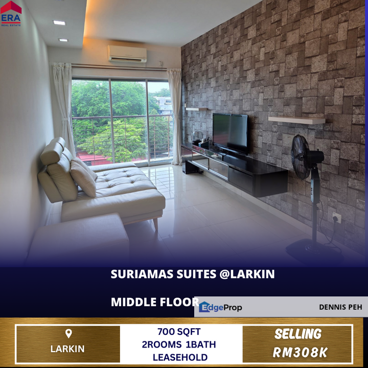 Suriamas Suites @Larkin 2rooms Middle Floor House For Sale, Johor, Johor Bahru