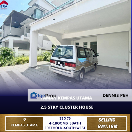 Kempas Utama 2.5stry Cluster House For Sale (Facing South West), Johor, Johor Bahru