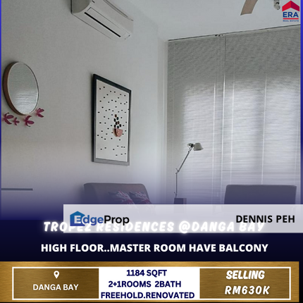 Tropez Residences@Danga Bay 2+1rooms Fully Renovated House For Sale, Johor, Johor Bahru