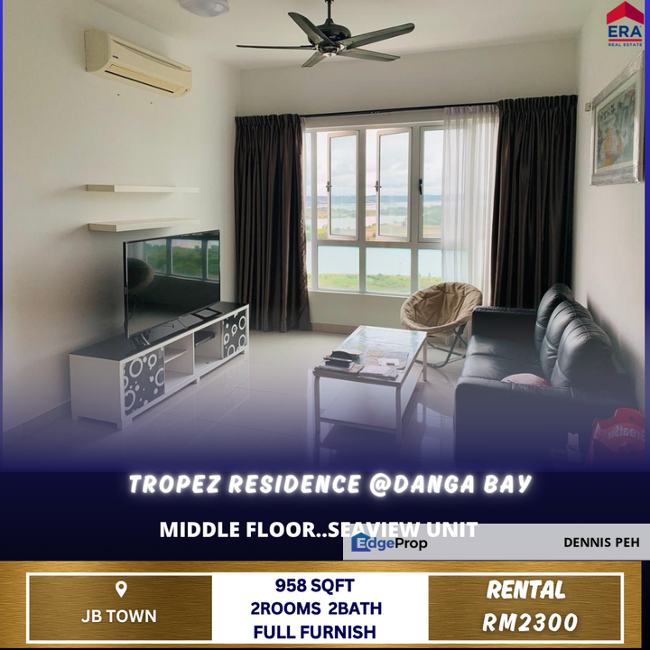 Tropez Residences @Danga Bay 2rooms Full Furnish For Rent (Seaview), Johor, Johor Bahru