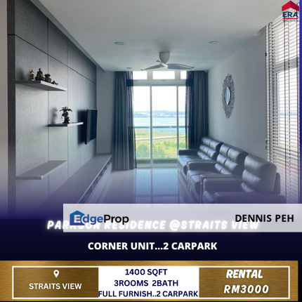 Paragon Residences@Straits View 3rooms Corner Full Furnish For Rent (2 Carpark), Johor, Johor Bahru