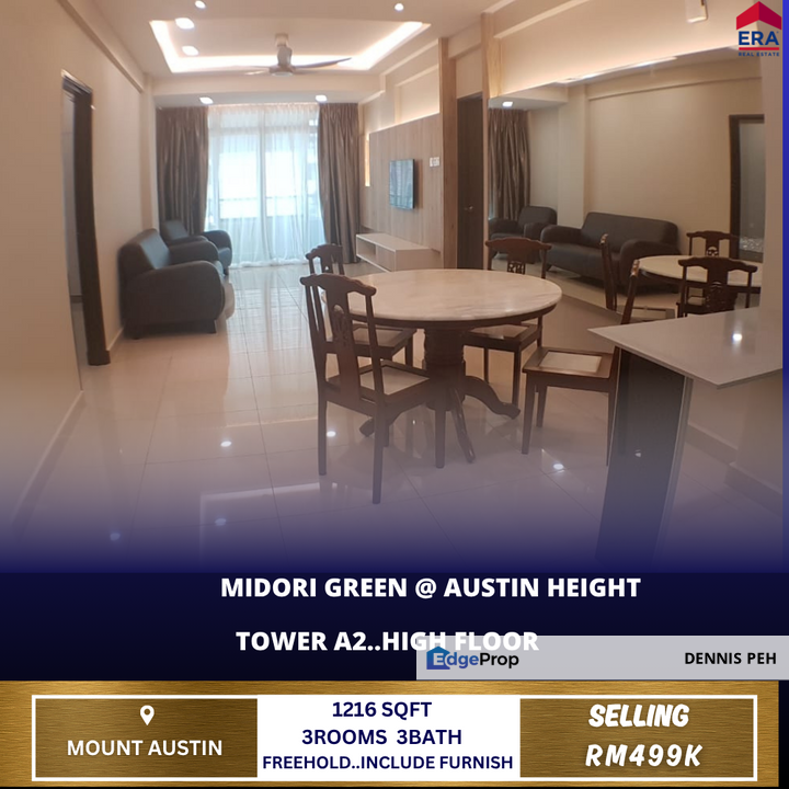 Midori Green @Austin Heights 3rooms Renovated Middle Floor For Sale, Johor, Johor Bahru
