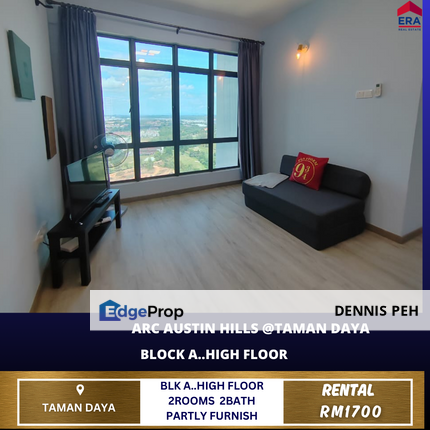 Arc @Austin Hills 2rooms 90% Furnish For Rent (Blk A..High Floor), Johor, Johor Bahru