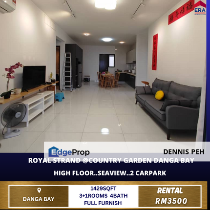 Royal Strand @Danga Bay 3+1rooms High Floor Seaview Full Furnish For Rent , Johor, Johor Bahru
