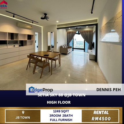 Setia Sky 88 @Jb Town 3rooms Full Furnish For Rent, Johor, Johor Bahru