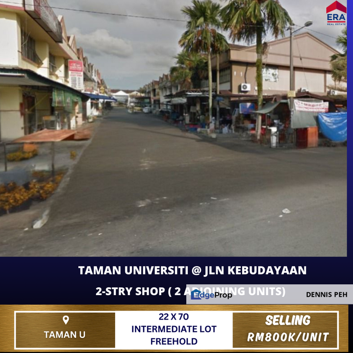 Taman Universiti @Jln Kebudayaan 2-stry Shop For Sale ( 2 adjoining unit), Johor, Skudai