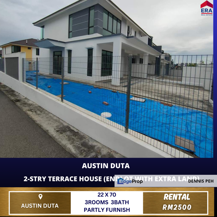 Austin Duta @Austin 2-stry Endlot+Extra Land House For Rent, Johor, Johor Bahru
