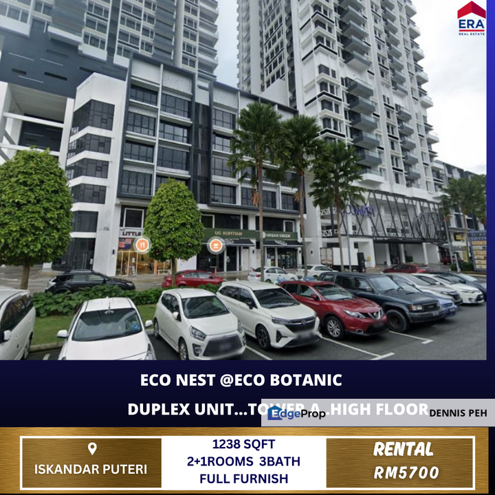 Eco Nest @Eco Botanic Tower A Duplex Unit Full Furnish For Rent, Johor, Nusajaya