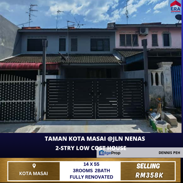 Kota Masai @Jln Nenas 2-stry Low Cost Renovated House For Sale, Johor, Pasir Gudang