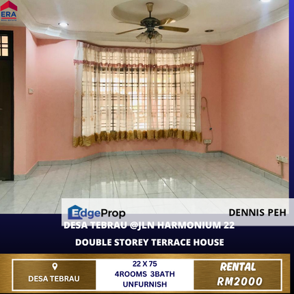 Desa Tebrau @Jln Harmonium 2-stry House For Rent, Johor, Johor Bahru